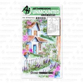 691592 Art Impressions Scenic Foundations Clear Stamps Picket Fence