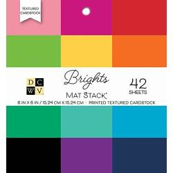 210801 DCWV Cardstock StackBrights Textured Solid  6"X6" 42/Pkg