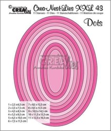 115634/0043 Crealies Dies XXL no. 43 Ovalen met stippen