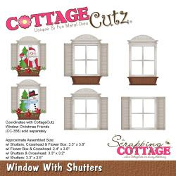 089212 CottageCutz Dies Window W/Shutters 2.4" To 3.8"
