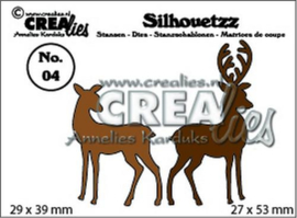 115634/2604 Crealies Silhouetzz no. 04 2 hertjes