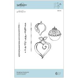 SBS164 Spellbinders Cling Stamps Dangling Ornaments