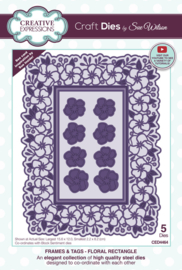 CED4464 Sue Wilson Craft Die Frames & Tags Floral Rectangle