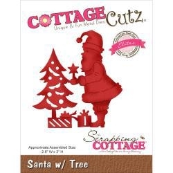 506205 CottageCutz Elites Die Santa W/Tree 2.8"X3"