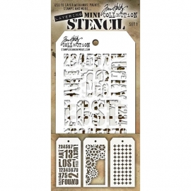 MTS 1 Tim Holtz Mini Layered Stencil Set #1