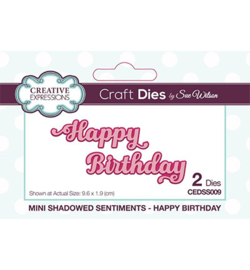 CEDSS009 Mini Shadowed Sentiments Happy Birthday