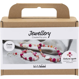 977774 Creativ Company Mini Hobbyset Sieraden, Halsketting en armband, roze