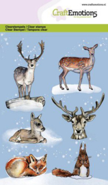 130501/0107 CraftEmotions clearstamps A6 - Dieren uit het bos GB