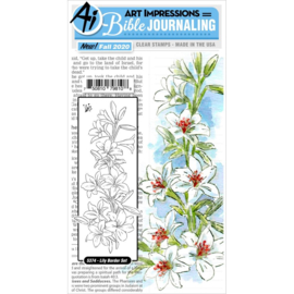 644047 Art Impressions Bible Journaling Cling Rubber Stamps Lily Border