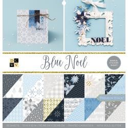 544205 DCWV Double-Sided Cardstock Stack Blue Noel 12"X12"