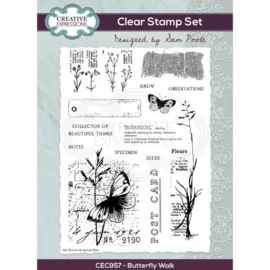 CEC957 Creative Expressions Clear stamp set Vlinder wandeling