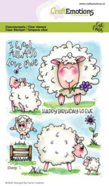 130501/1673 CraftEmotions clearstamps A6 Sheep 1 Carla Creaties
