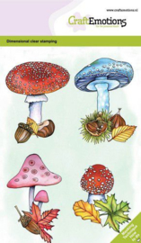 130501/0105 CraftEmotions clearstamps A6 - Paddenstoelen GB Dimensional stamp
