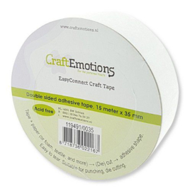 119491/0035 CraftEmotions EasyConnect (dubbelzijdig klevend) Craft tape 15m x 35mm