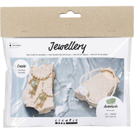 977691 Creativ Company Mini Hobbyset Sieraden, Aventurijn mix armband en oorbellen
