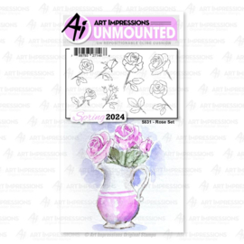 706900 Art Impressions Watercolor Cling Rubber Stamps Rose