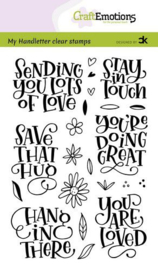 130501/2208 CraftEmotions clearstamps A6 - handletter - Sending you lots of love Carla Kamphuis