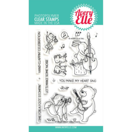 665724 Avery Elle Clear Stamp Set Forest Dance Party 4"X6"