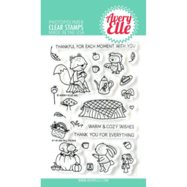 661785 Avery Elle Clear Stamp Set Fall Picnic 4"X6"