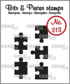 CLBP213 Crealies Clearstamp Bits & Pieces 5x puzzelstukjes (dicht)