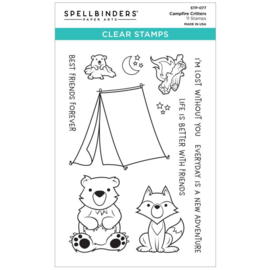STP077 Spellbinders Clear Acrylic Stamps Campfire Critters