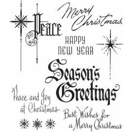 CMS 389 Tim Holtz Cling Stamps Christmastime #2 7"X8.5"