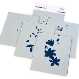 243724 Pinkfresh Studio Stencils Delighted For You 4.25"X5.25" 5/Pkg