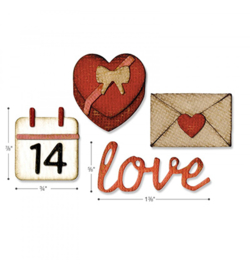 662710 Sizzix Tim Holtz Thinlits with Text.Fades Love