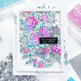 PF160122 Pinkfresh Studio Clear Stamp Set Fancy Rose Bunch 4"X6"
