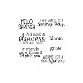 706085 Stamping Bella Cling Stamps Hello Spring Sentiment