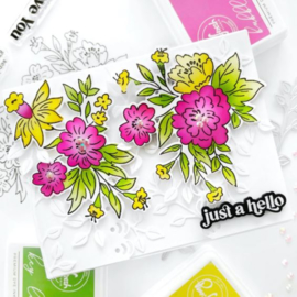 PF121021 Pinkfresh Studio Stencils Happy Blooms Floral Layering