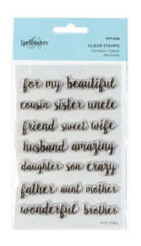 STP-006 Spellbinders Family Sentiments Clear Stamps