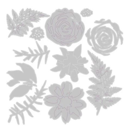 666672 Sizzix Thinlits Die Flowers & Fern