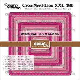 CLNestXXL160 Crealies Crea-Nest-Lies XXL Vierkant stiksteek