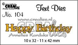 115634/3404 Crealies tekststans (Eng) Happy Birthday