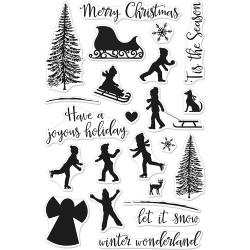 HA-CM179 Hero Arts Clear Stamps Winter Silhouettes 4"X6"