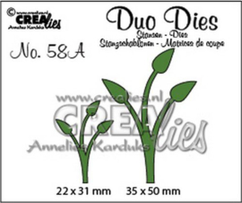 CLDD58A Crealies Duo Dies no. 58A Blaadjes 12 spiegelbeeld