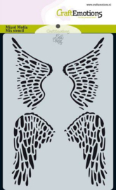 185070/0115 CraftEmotions Mask stencil Angel & Bear - vleugels Carla Creaties