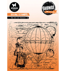 SL-GR-STAMP513 StudioLight The hot air balloon Grunge Collection nr.513