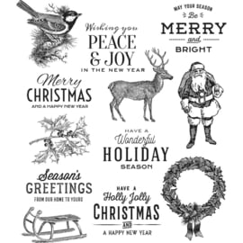CMS-LG 357 Tim Holtz Cling Stamps Festive Overlay  7"X8.5"