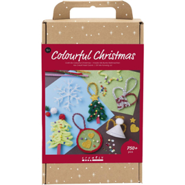 977702 Creativ Company Creatieve Box Kleurrijke Kerst, Kerstfiguren, diverse kleuren