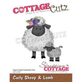 CC893 CottageCutz Dies Curly Sheep & Lamb 2.3"X2.6"