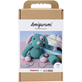 977870 Creativ Company Amigurumi hobbyset, Puppy, pastel roze, dark turquoise
