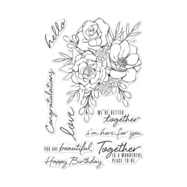 621711 Hero Arts Clear Stamps Togetherness Flower Bouquet 4"X6"