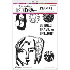 MDR 74786 Dina Wakley Media Cling Stamps Be Bold 6"X9"