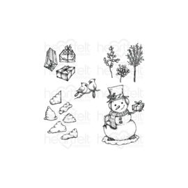 HCPC3942 Heartfelt Creations Cling Rubber Stamp Set Countryside Winter 'scapes