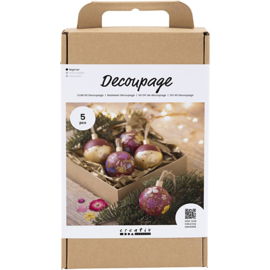 977590 Creativ Company Hobbyset Decoupage, Gedroogde bloemen, kerstrood