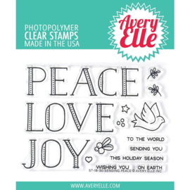 541776 Avery Elle Clear Stamp Set Sending Peace 4"X3"