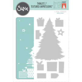 666467 Sizzix Thinlits Dies Sparkle Tree W/3D Textured Impressions By Lisa Jones 10/Pkg