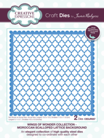 CEDJR057 Jamie Rodgers Craft Die Wings of Wonder Moroccan Scalloped Lattice Background